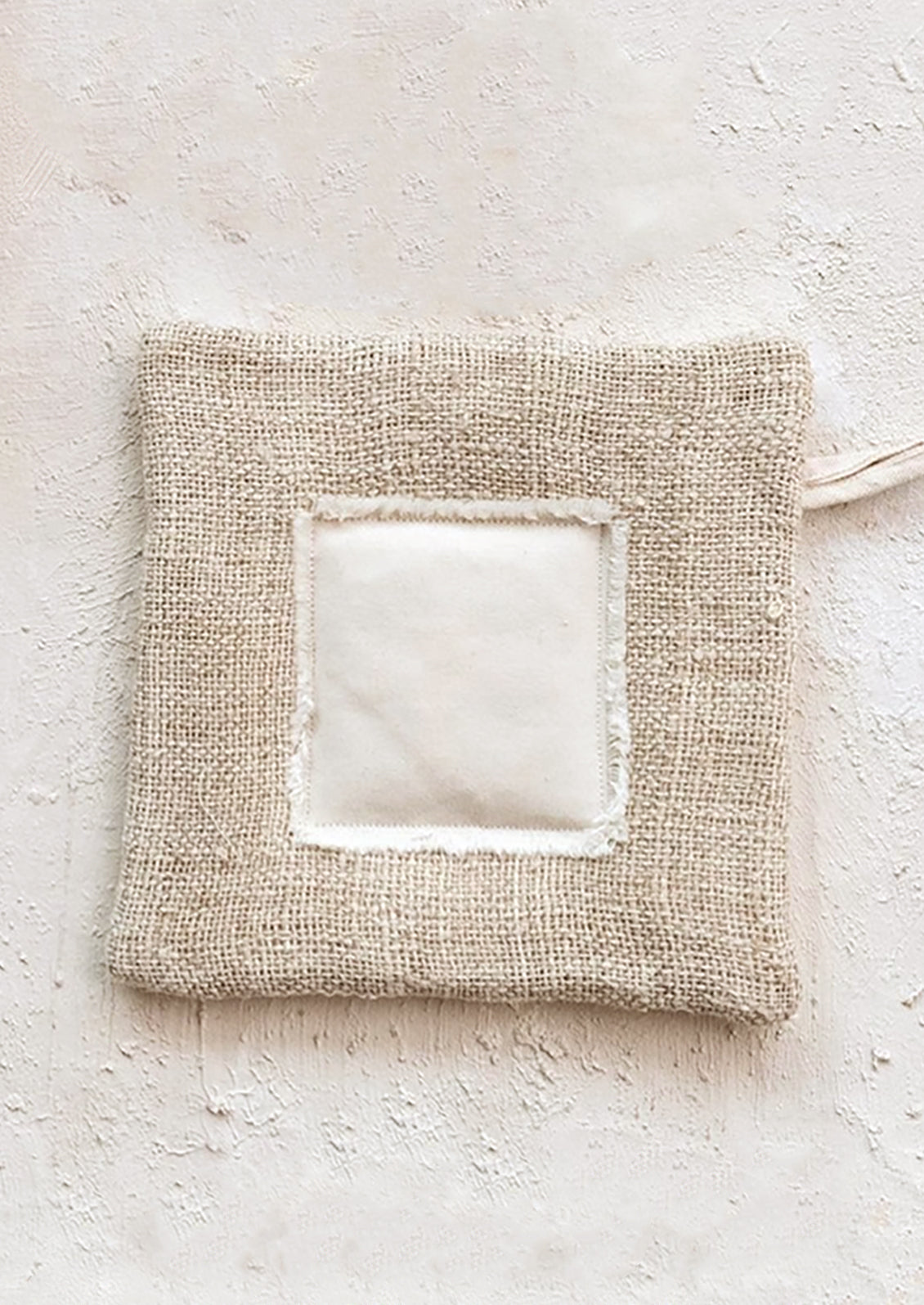 A natural hemp and cotton potholder.