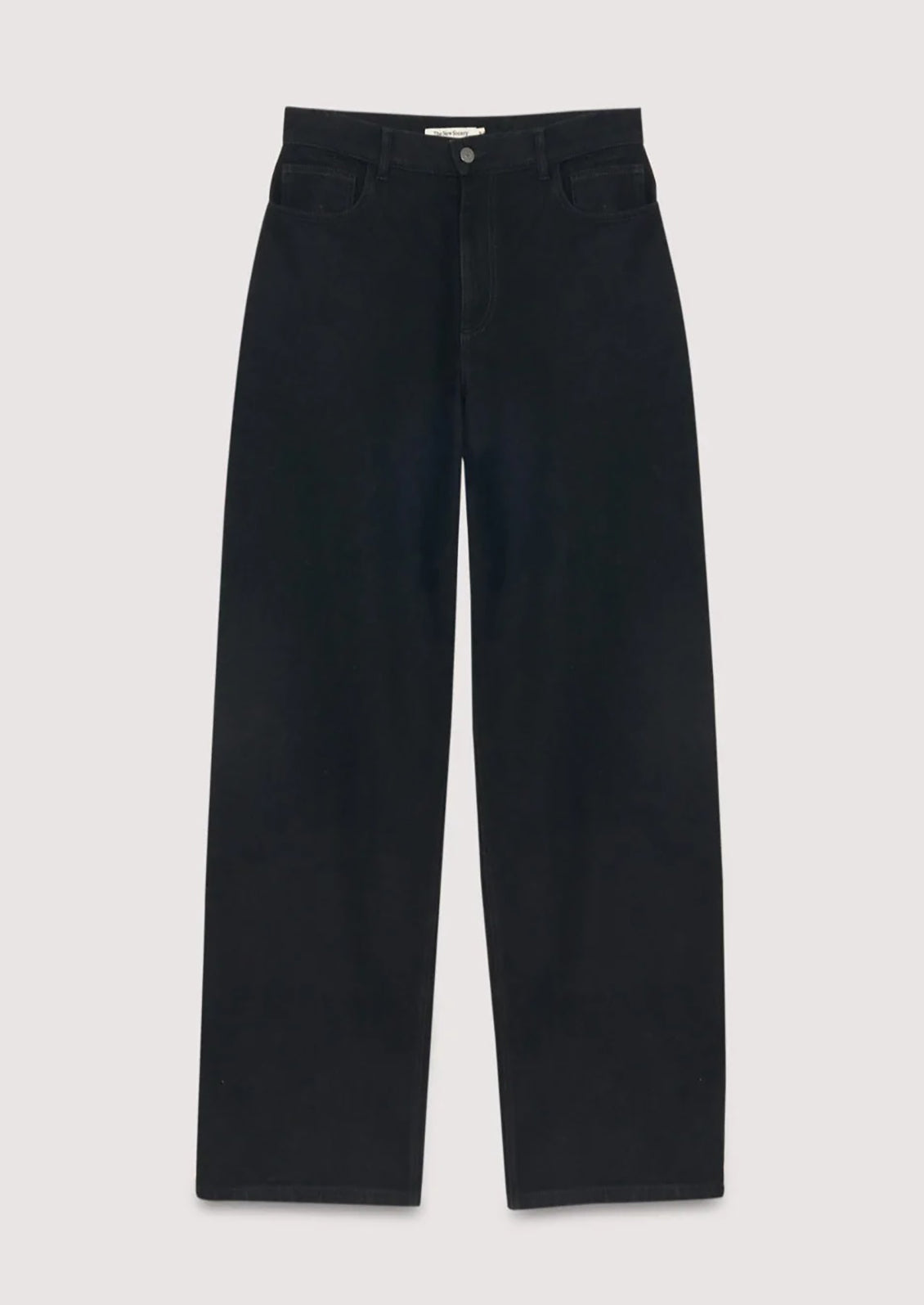 Black pants on a light gray background