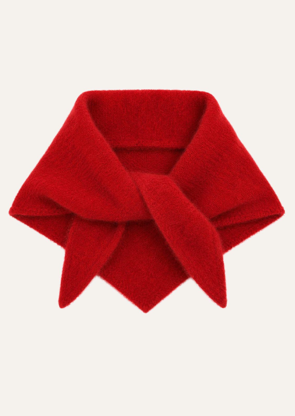 A mohair blend scarf in a cherry red color.