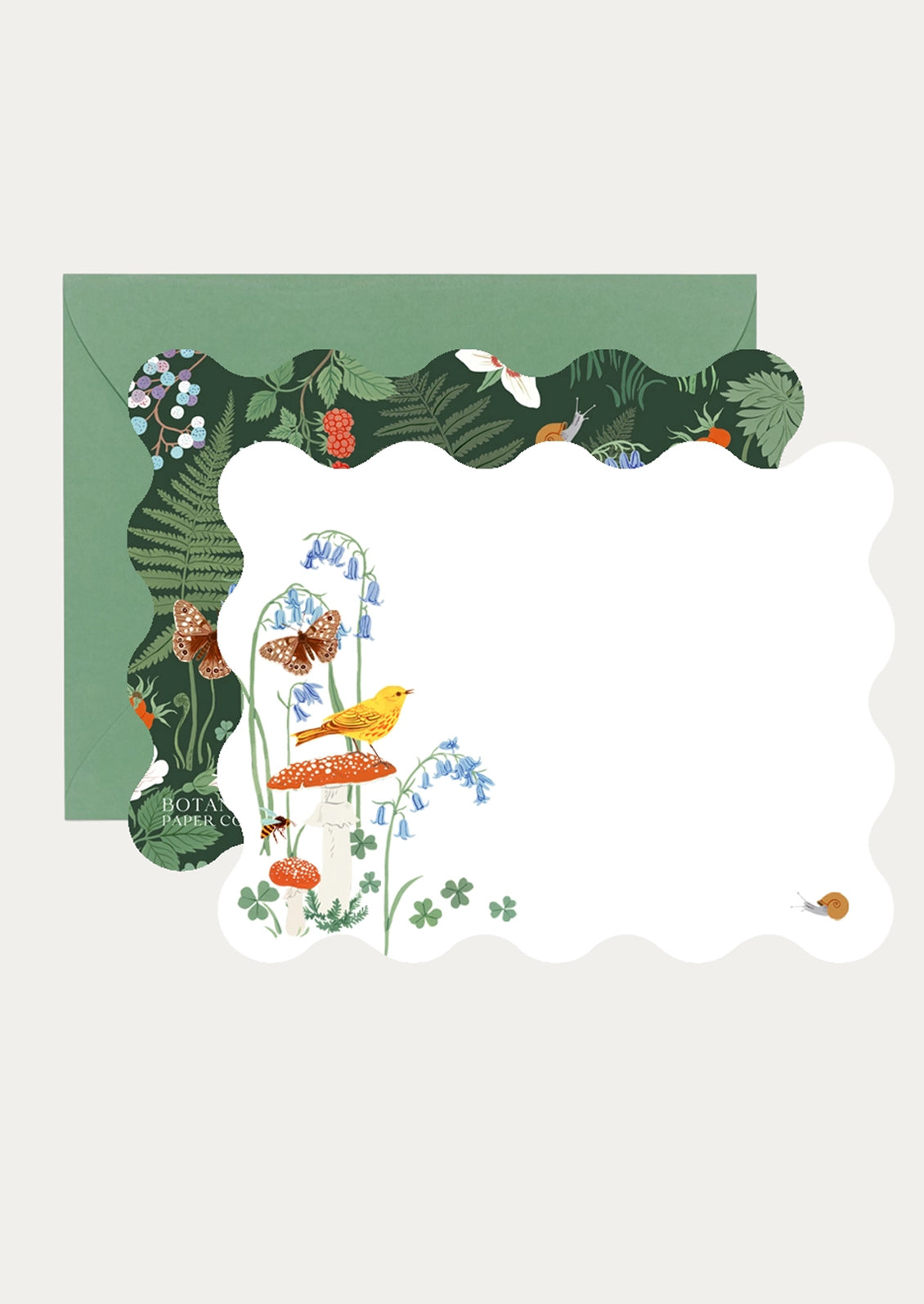 A set of notecards with woodland pattern.