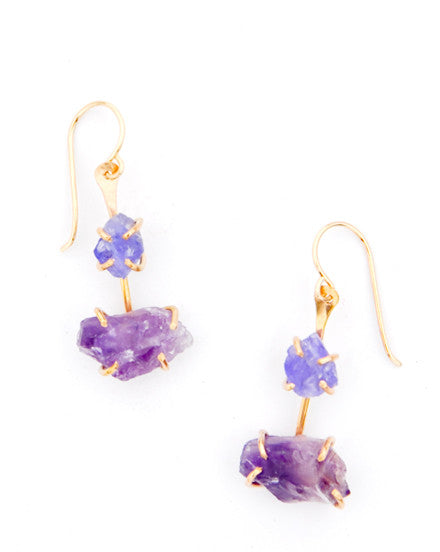 Gem Ladder Earrings in Amethyst / Tanzanite - LEIF