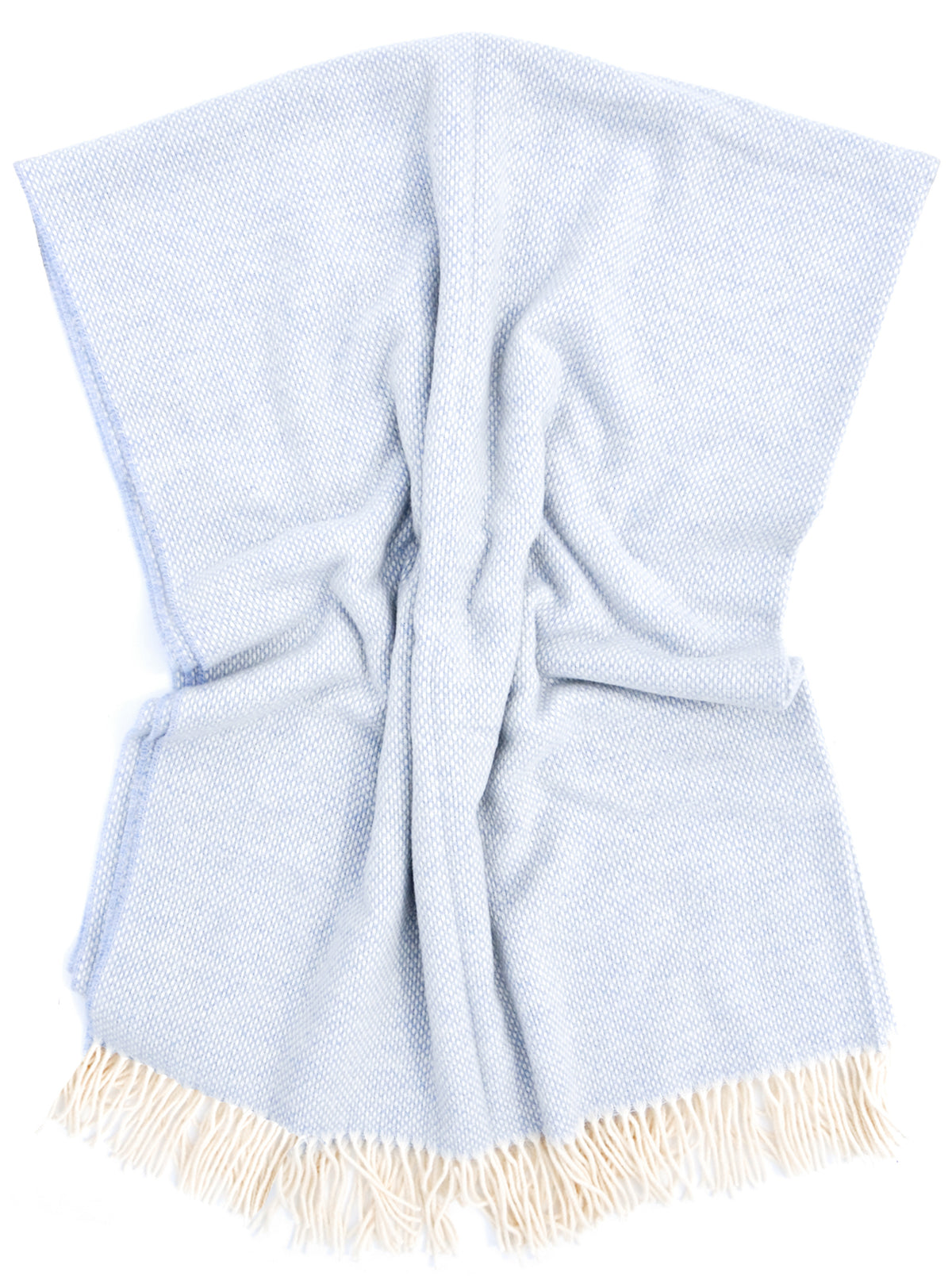 Basketweave Wool-Cashmere Throw in Periwinkle - LEIF