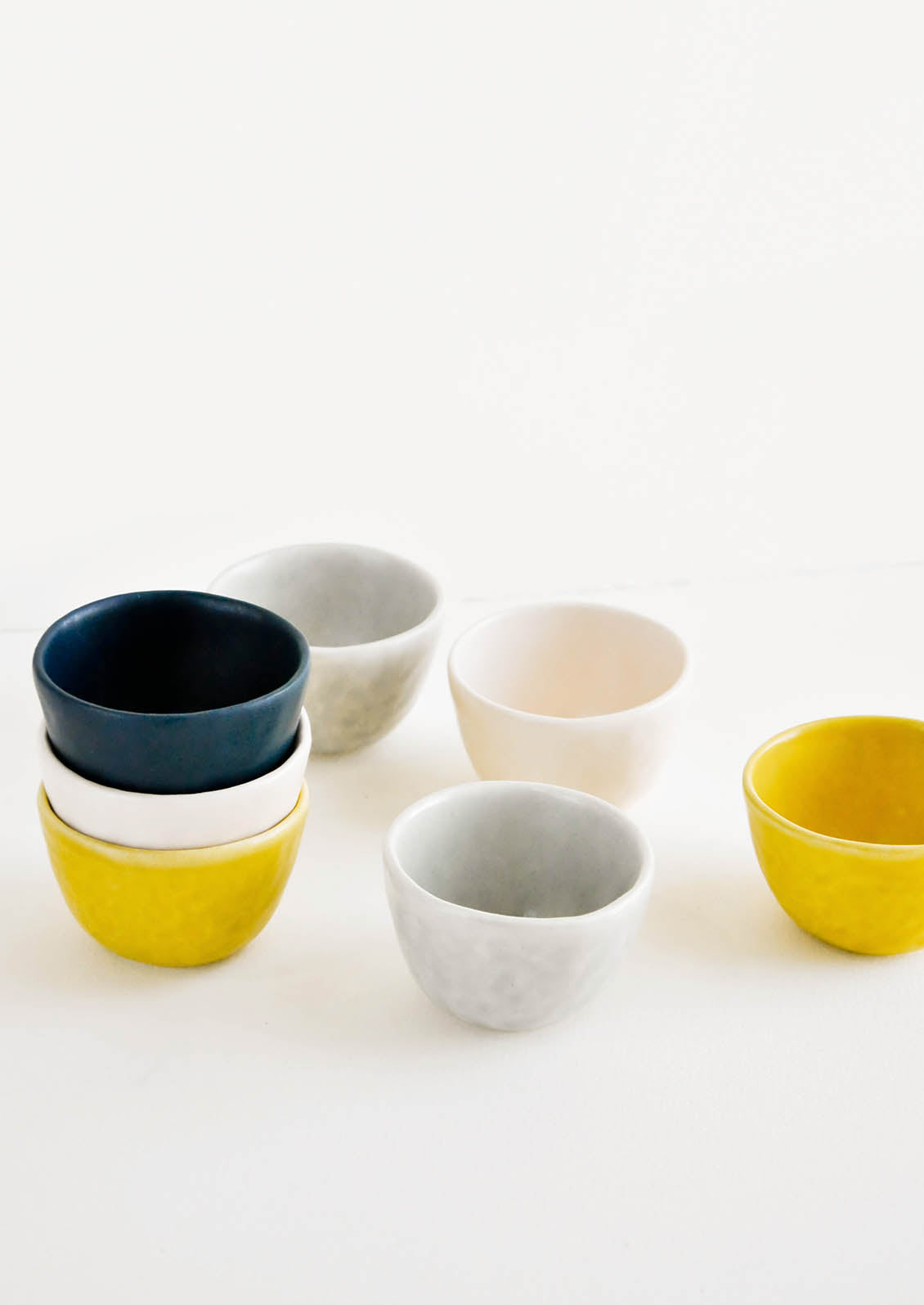 Little Hand Built Mini Ceramic Bowls in Mixed Colors - LEIF