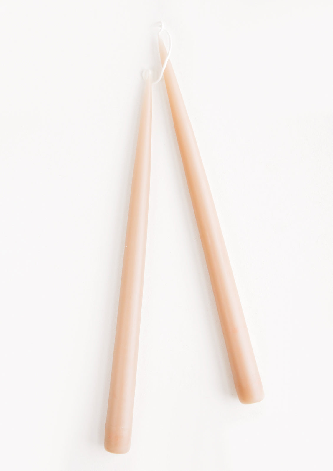 Pair Taper Candles in Taupe.