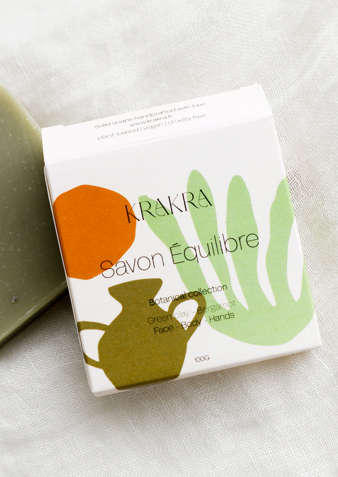 A bar soap in green clay scent.
