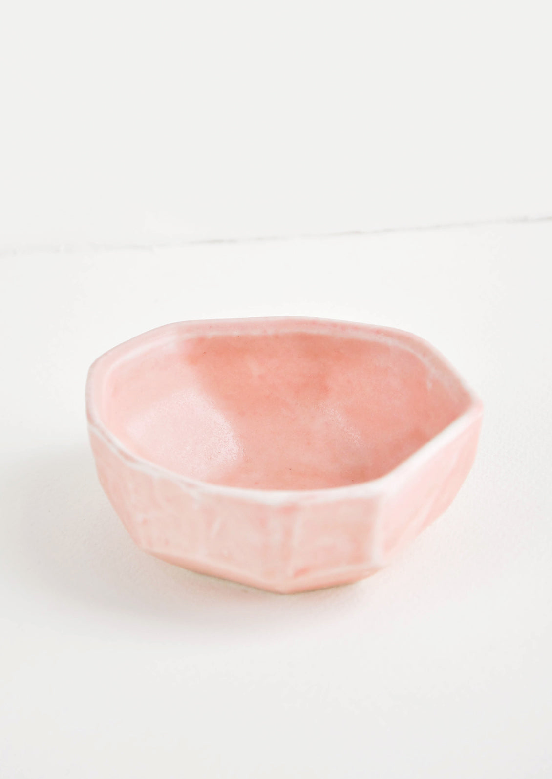 Faceted Mini Ceramic Dish in Pink - LEIF