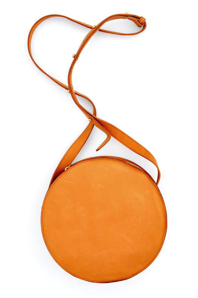 Full Moon Crossbody Bag in Oiled Saddle - LEIF