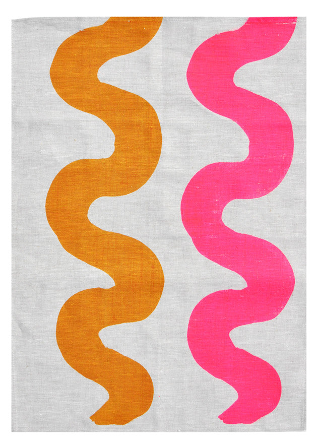 Neon Squiggle Tea Towel in  - LEIF