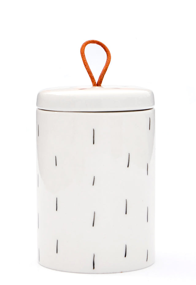Sketchwork Ceramic Jar in Dashes - LEIF